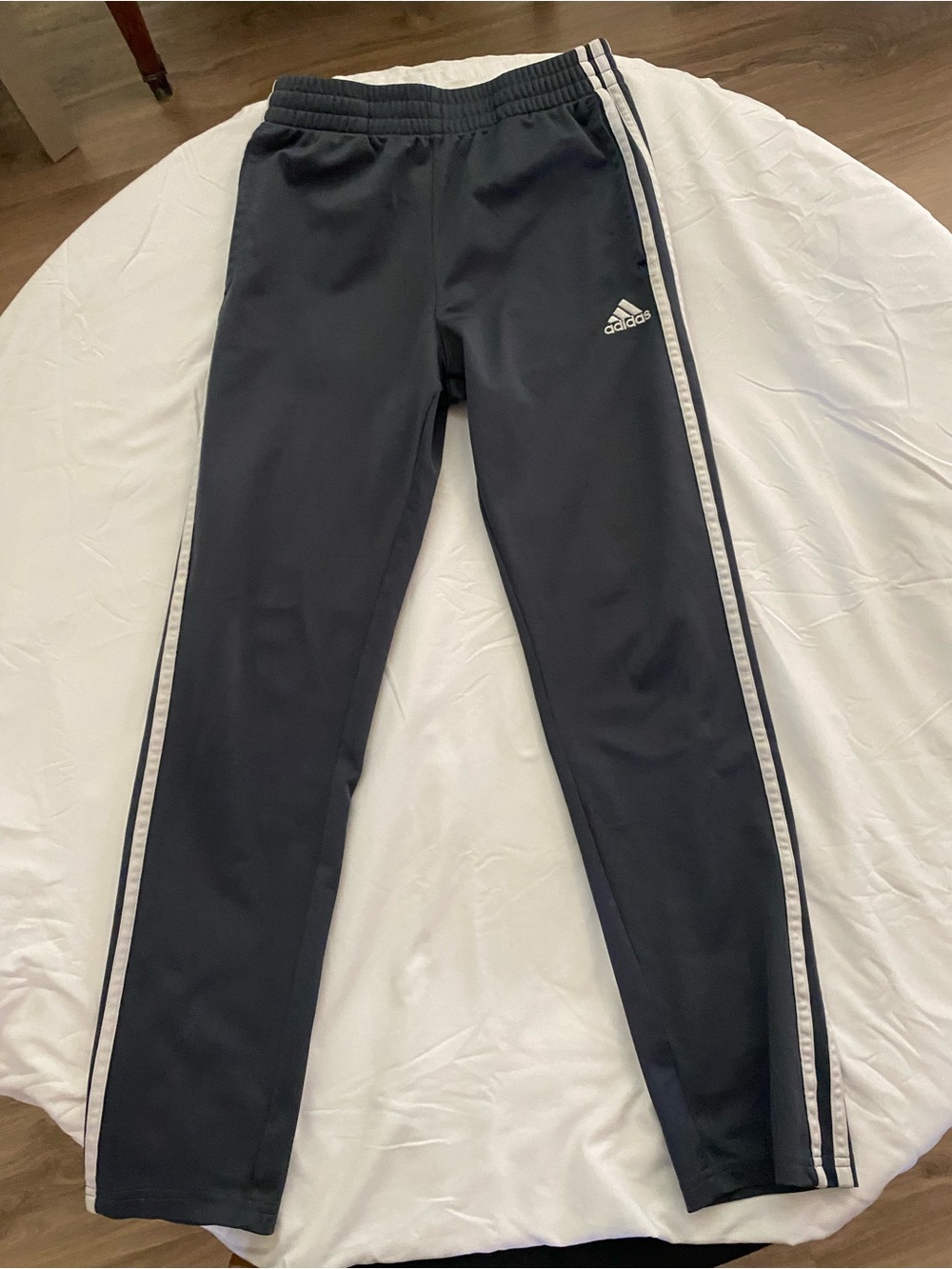 Adidas Kids Blue Track Pants with Side Stripes